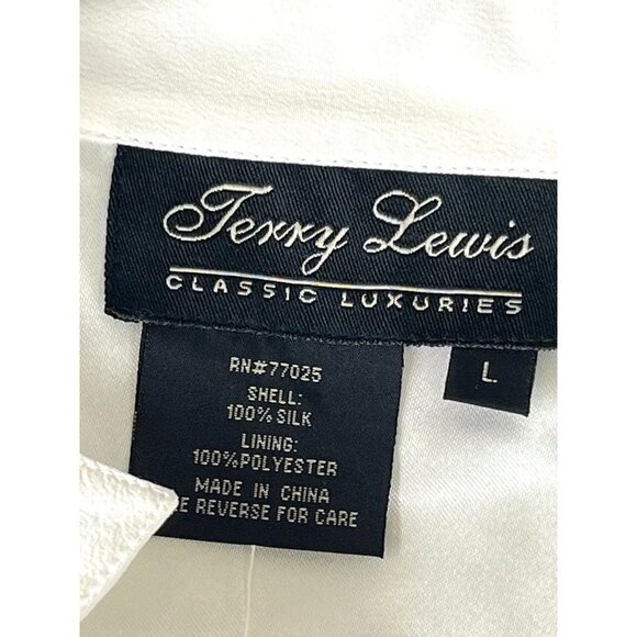 VTG Old Money Spring Summer Terry Lewis Silk Bomber Jacket, Men's Large - Picture 13 of 13